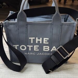 Marc Jacobs Light Blue Tote Bag with Black Strap